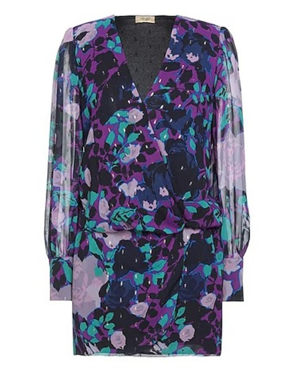 Liu Jo Sheath Dress Purple Black Italian Designer IT 44 US L Elegant Cocktail